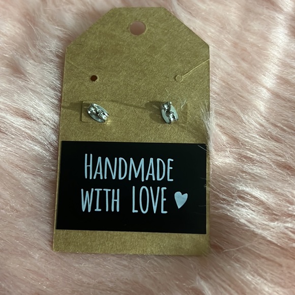 Rhinestone Panda Earrings • black & white• handcrafted • nickel free post - Picture 6 of 6